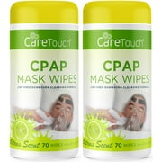 Care Touch CPAP Mask Cleaning Wipes - Scented | 2 Packs of 70 Scented Cleaning Wipes for CPAP Masks (140 Total) | Made in The USA