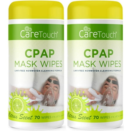 Care Touch CPAP Mask Cleaning Wipes - Scented | 2 Packs of 70 Scented Cleaning Wipes for CPAP Masks (140 Total) | Made in The USA