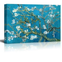 wall26 - Canvas Wall Art - Classic Van Gogh Painting Almond Blossoms Retouched | Modern Giclee Print Gallery Wrap Home Art Ready to Hang - 16x24 inches