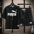thumbnail image 2 of Camiseta estampada monocromática para hombre, moda casual para hombre, lente, conjunto de dos piezas, verano, venta caliente, nuevo, 2024, 2 of 5