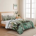 thumbnail image 5 of Full Quilt Set 78''x90'', Green Spring Botanical Lightweight Summer Bedspread Coverlet Set with 2 Pillow Shams, Summer Butterfly Vintage Breathable All Season Quilt Bedding for Bedroom/Guest Room, 5 of 9