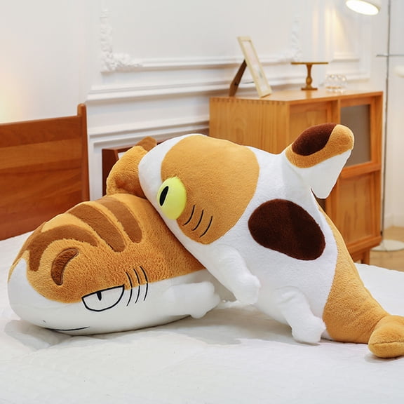 tasrioml Shark Cat Doll Plush Toy 70cm Shark Cat Combine Stuffed Animal Multifunctional Sleep Pillow Soft Stress Relief Gift for Women Kids