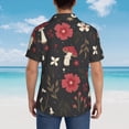 thumbnail image 6 of Bixox Men's Hawaiian Shirts Men's Fly Agaric and Flowers Print Short-Sleeve Shirt-Medium, 6 of 8