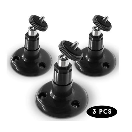 Dropcam Home Security 3 pcs Black 8cm Security Camera Wall Mounts for Arlo Camera Mount for Netgear Dropcam Arlo Q Pro HD GO CCTV Screw Wall Adjustable Swivel 360 Degree Outdoor Indoor Anti Theft Ceiling Mount ()