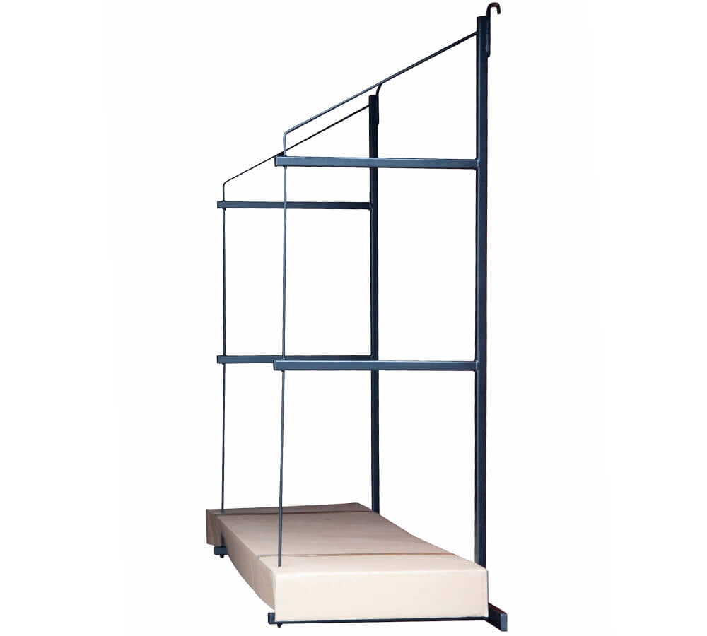 3 Tier Shipping Container Shelving Bracket with 18"(D) x 60"(H) - Black Powder Coated Steel Shelf Brackets for Heavy Duty Trailer Containers - Easy to Assemble & Remove