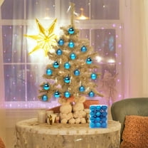 Honeeladyy 24Pcs Christmas Balls Ornaments for Xmas Christmas Tree, Solid Color Shatterproof Christmas Tree Decorations Hanging Ball for Holiday Wedding Party Decoration (Sky Blue, 1.18"-3CM)