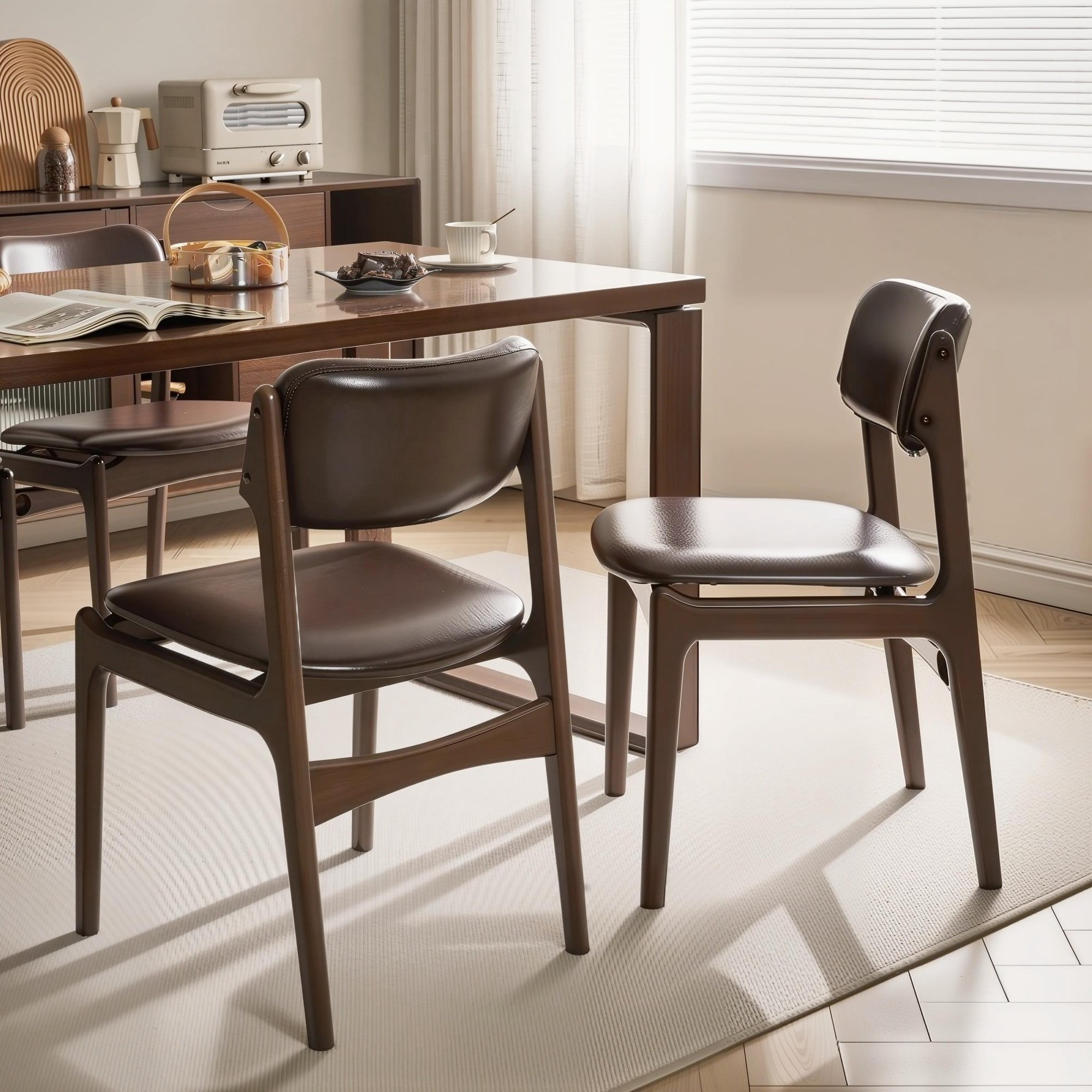 leumius modern wood dining chair product