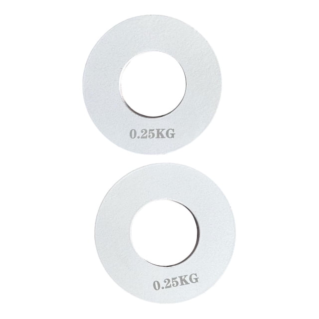 2 discos de pesas para barra, cómodos y compactos para entrenamiento de levantamiento de pesas. Blanco 025 kg