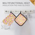 thumbnail image 4 of Yayeee Oven Mitts and Pot Holder Set of 2 Heat Resistant Kitchen Gloves Baking Hot Pad, Light Pink Stars, 4 of 5
