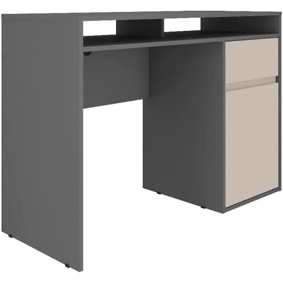 Home Office Workstation Desk with Storage, Grey