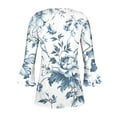 thumbnail image 4 of Fiudx Ofertas de La Semana Camiseta Estampada a La Moda para Mujer, Blusa con Mangas 3/4, Camisetas Informales con Cuello En V, 4 of 5