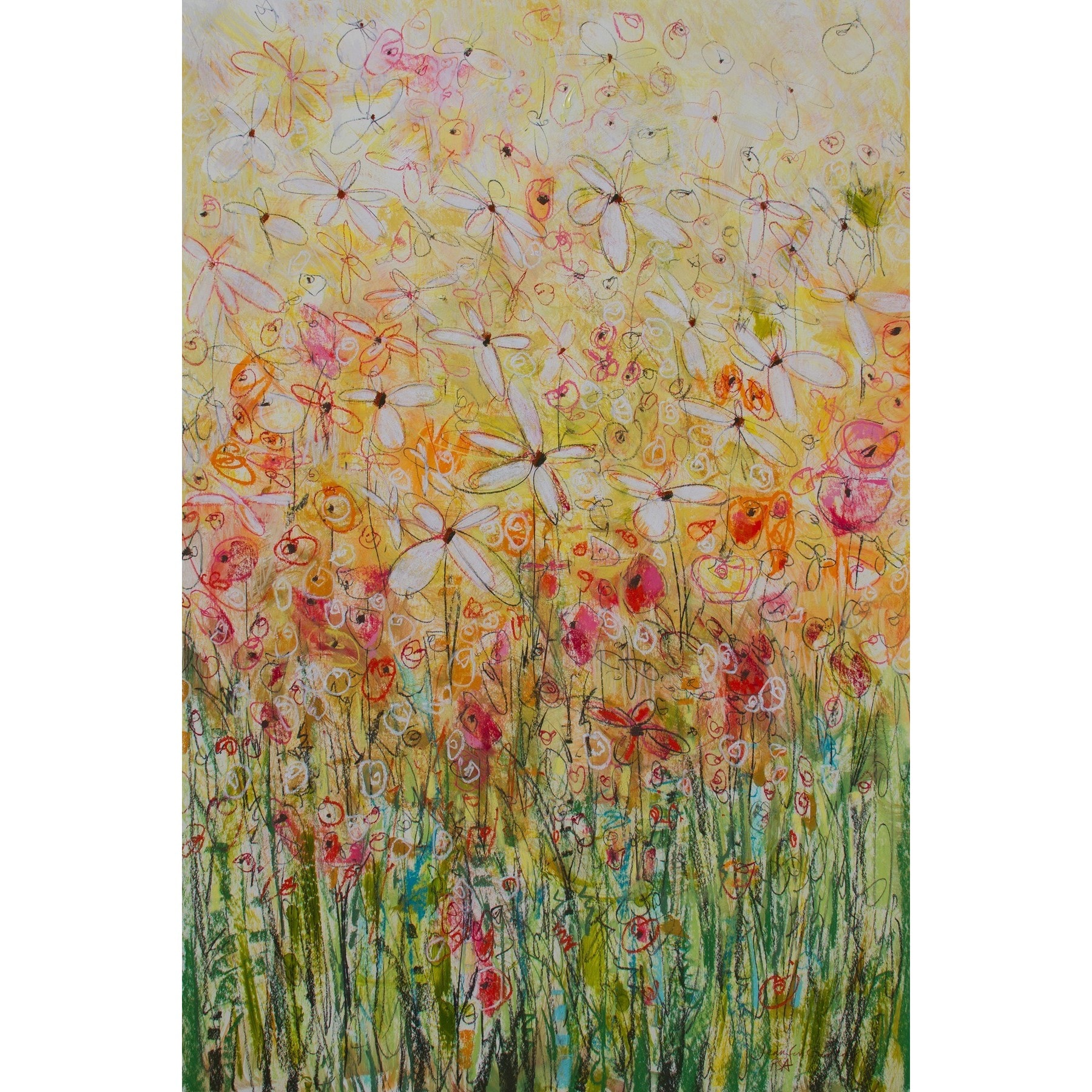 "Daisy Chain 22" Painting Print on Wrapped Canvas