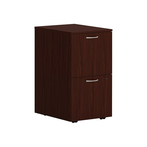The Hon HONPLPMFFLT1 2 Drawer Component Pedestal Laminate Mod Desk, Mahogany