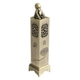thumbnail image 2 of Quemador de incienso Torre Pequeño Monje Talla de metal decorativa Porta incienso para regalar Loto de bronce, 2 of 9
