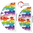 thumbnail image 3 of FMSHPON Rainbow Stripe Unicorn Star Xmas Christmas Tree Skirt Stand Mat for Holiday Party Decoration Indoor Outdoor 48 inches, 3 of 6