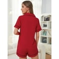 thumbnail image 2 of Pajamas for Women: Short Sleeve Button Down Sleepwear Two-Piece Womens Pajamas, 2 of 6