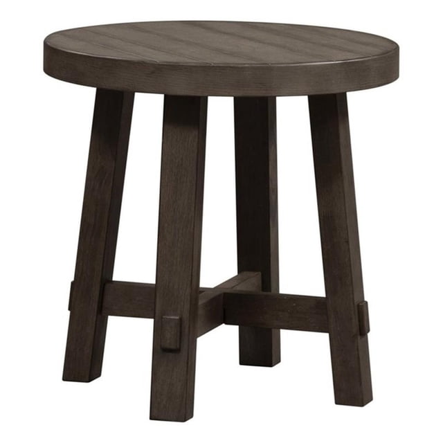 Table d'Appoint Ronde Moderne Style Ferme Gris Foncé à Pieds Évasés