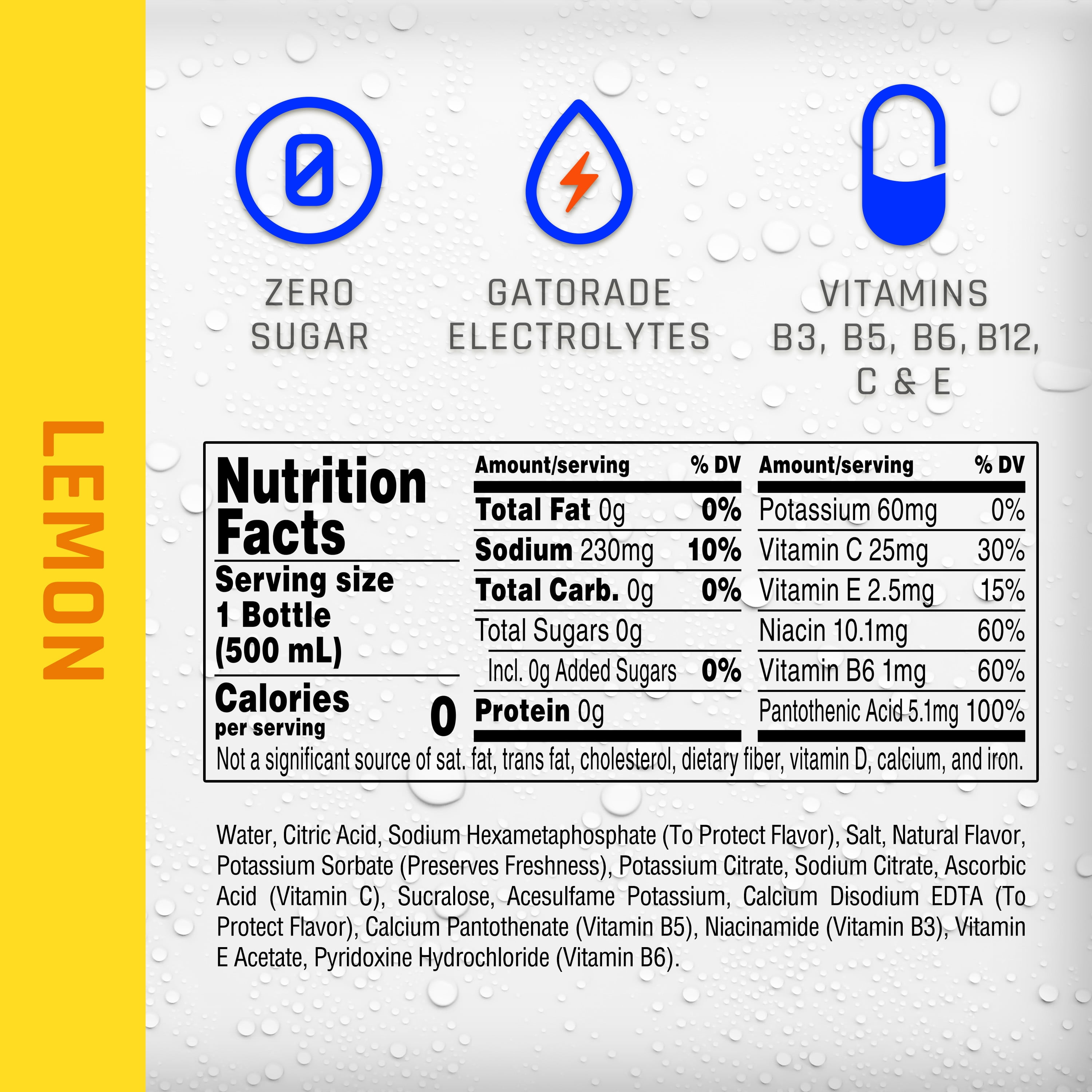 Propel Electrolyte Enhanced Water Sports Drink, Lemon Flavored Water, Zero Calorie & Zero Sugar Hydration with Electrolytes and Vitamins C & E, 16.9 fl oz Water Bottles (12 Pack)​