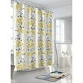 thumbnail image 3 of Yellow Blue Floral Shower Curtain, Vintage Botanical Pattern Bathroom Decor Curtains Set with Hooks, Waterproof Fabric Home Accessories， Stall 36 X 72 Inch, 3 of 6