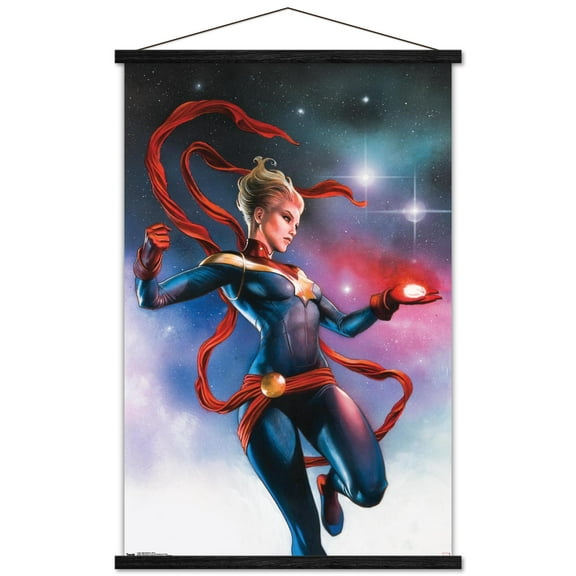 Marvel Cinematic Universe - Captain Marvel - Stars Wall Poster with Magnetic Frame, 22.375" x 34"