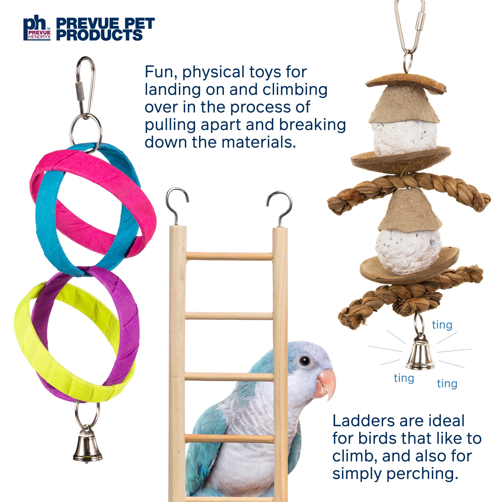 Prevue Pet Products Bells & Bites 5 Piece Bird Toy Bundle