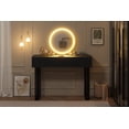 thumbnail image 4 of Coiffeuse Intelligente à DEL avec Miroir Éclairé et Tiroirs à Fermeture Douce, Table de Maquillage à 3 Couleurs Réglables avec Rangement, Meuble de Chambre Moderne Blanc Noir pour Appartement Dortoir Petits Espaces, 4 of 8