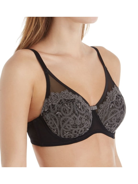 Women's Parfait P5612 Lulu Unlined Underwire Bra (Black/Pewter 38E)