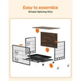 thumbnail image 6 of New 38.6" Large Dog Crate Furniture, Heavy-Duty Wooden Dog Kennel with Removable Tray and Wheels, Double-Doors Dog Cage End Table, Dog House for Large/Medium/Small Dogs, 6 of 8