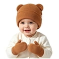 thumbnail image 6 of 0-6 Months Kids Winter Knit Hat and Mitten Set, Cute Bear Ear Beanie for Boys Girls, 6 of 8