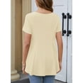 thumbnail image 3 of Fancyglim Women Tunic Tops V-Neck Short Sleeve A Line Blouse Summer Shirt M - 3XL, 3 of 5