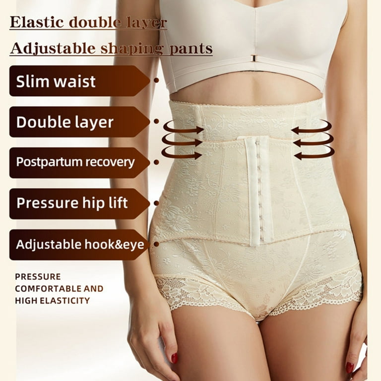 QIPOPIQ Underwear for Women Plus Size High Waist Lifting Flat Angle Belly  Reduction Leg Girdle Panties