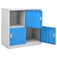 thumbnail image 6 of vidaXL Locker Cabinets 2 pcs Light Gray and Blue 35.4"x17.7"x36.4" Steel, 6 of 8