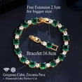 thumbnail image 5 of Green CZ Square Round Tennis Chain Bracelet for Brides Engagement Famous Jewelry, 5 of 9