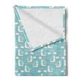 thumbnail image 2 of Llama Soft Flannel Fleece Blanket, Repetitive Pattern of Animals with Wings and Heart Eyeglasses Rainbow Dreamy, Cozy Plush for Indoor and Outdoor Use, 70" x 90", Seafoam Multicolor, by Ambesonne, 2 of 5