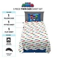 thumbnail image 5 of PJ Masks Kids Twin Sheet Set, White and Gray, Hasbro, 5 of 8