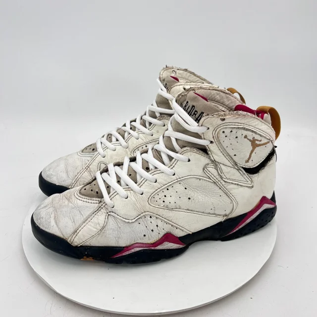 Ni - ke Vintage Ni - ke Air Jordan Retro 7 Cardinal Men Size 10 White Shoes Made In Korea