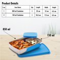 thumbnail image 3 of Boîte à Lunch Compacte en Acier Inoxydable - Bleu, 150 Ml+850 ml / 2 Compartiments avec Couvercle Hermétique - Résistante aux Fuites, Compatible Micro-Ondes, 3 of 4