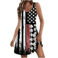 thumbnail image 2 of ZHUGeLI 4th of July Outfits for Women, Women's Casual With Pockets Summer Floral Print Dress V-Neck Mini Dresses, American Flag Patriotic Outfits Up to 50% off, 2 of 7