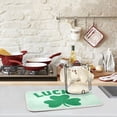 thumbnail image 4 of GZHJMY St. Patrick's Day Lucky Shamrock Absorbent Dish Drying Mat Large Microfiber Kitchen Countertop Table Protector Multi-Purpose Counter Rack Sink Drainer Pad (16" x 18"), 4 of 5