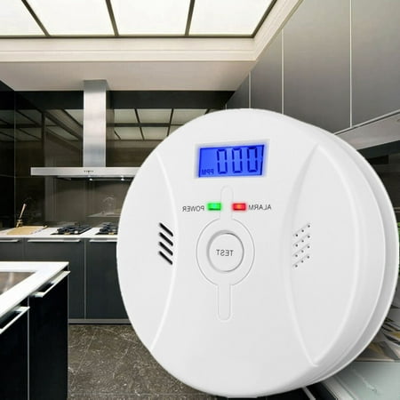 Arzil 2 In 1 Carbon Monoxide&Smoke Alarm Smoke Fire Sensor Alarm CO Carbon Monoxide Detector Sound Combo Sensor Tester Battery Operated with Digital