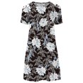 thumbnail image 4 of PIMOXV Robes d'Été pour Femmes 2023 Décontractées à Fleurs Croisées Épaules Dénudées Col Rond Manches Courtes avec Poches Robe Mini Longues Robes de Maternité, 4 of 7
