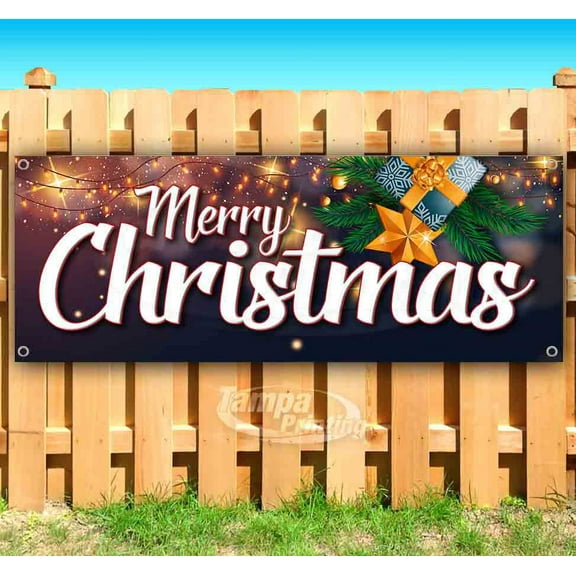 merry christmas Customizable 13 oz Banner Heavy-Duty Vinyl Single-Sided With Metal Grommets