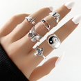 thumbnail image 1 of Vintage Hip Hop Punk dragón serpiente mariposa murciélago calavera Retro nudillo conjunto anillos mujeres gótico dedo anillo conjunto nueva joyería Tan Jianjun unisex, 1 of 2