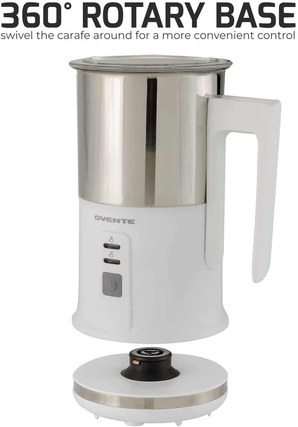 Ovente Electric Double Wall Insulated Stainless Steel Milk Frother FR3608