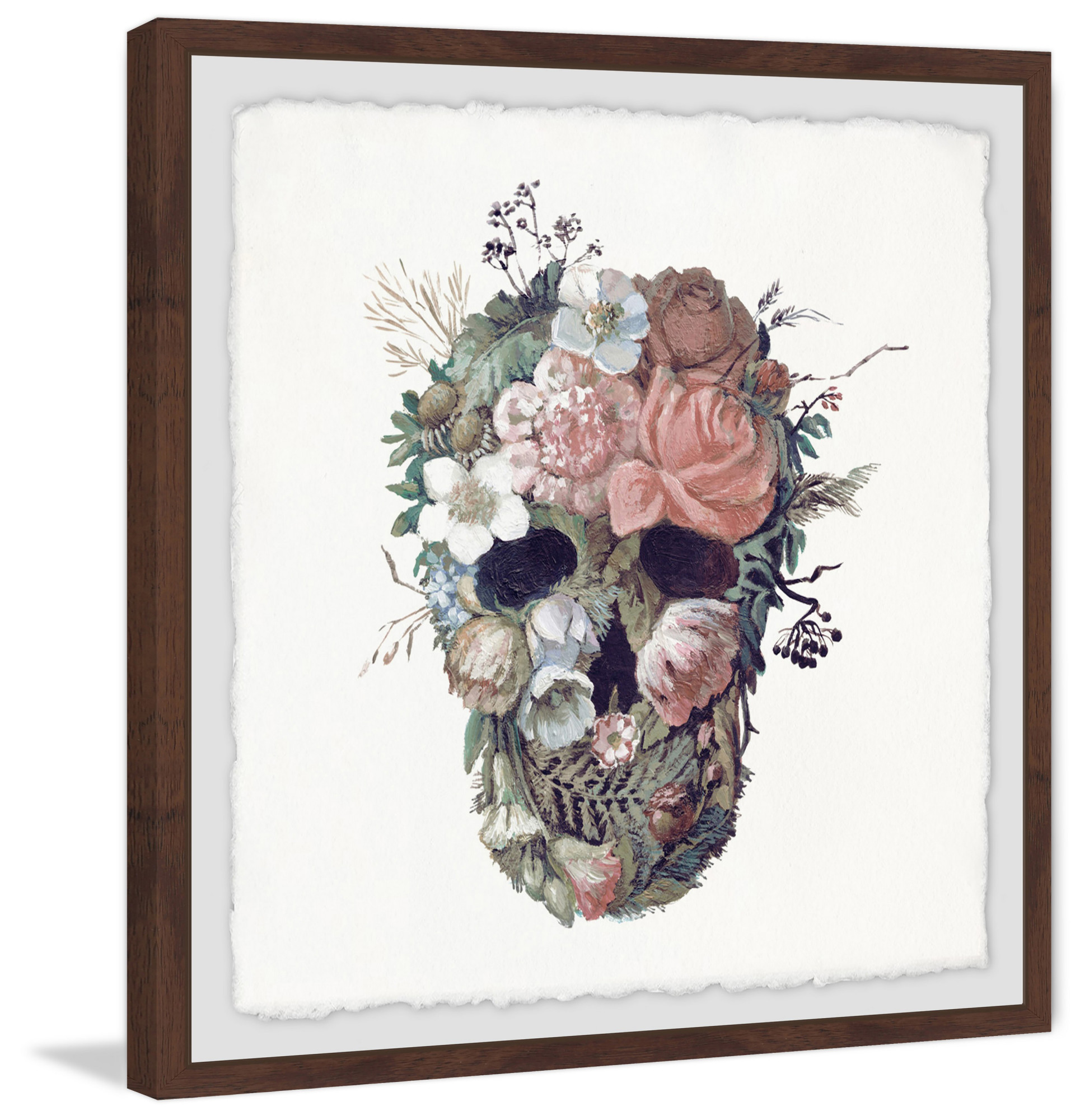 Marmont Hill Floral Skull II Framed Print Wall Art