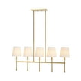 thumbnail image 2 of JONATHAN Y Sophie 38.5" 5-Light Modern Midcentury Iron Linear LED Pendant, Brass Gold, 2 of 8