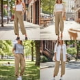 thumbnail image 5 of SUNBS Women Barrel Wide Leg Sweat Pants Soft Blend with Pockets Drawstring for Casual, 5 of 9
