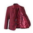 thumbnail image 3 of Boy's Wine Red Suit Jacket Formal Suit for Wedding Church Birthday Party Prom School Homecoming Stage Show, 3 of 5