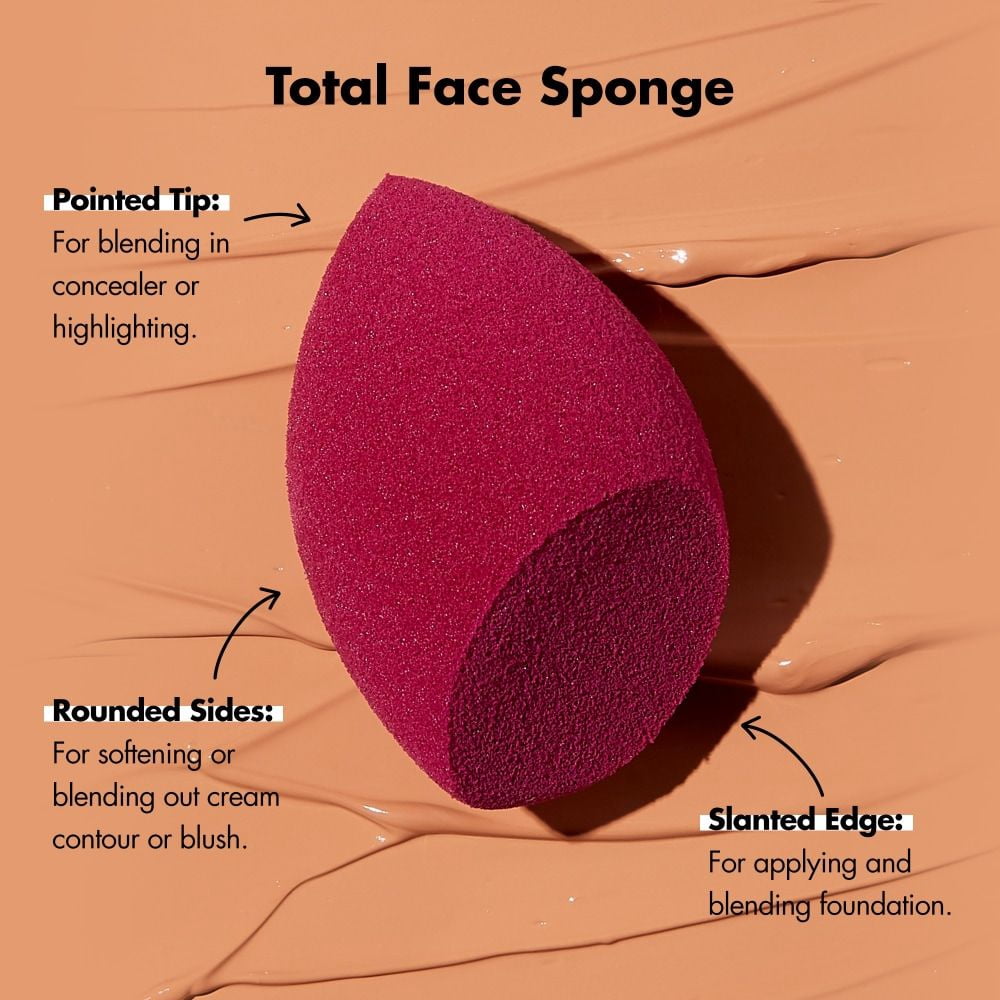 e.l.f. Total Face Makeup Sponge Duo 2 ct - Pack of 3