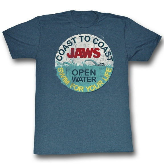 Jaws Swim For Your Life Licensed Adult T Shirt